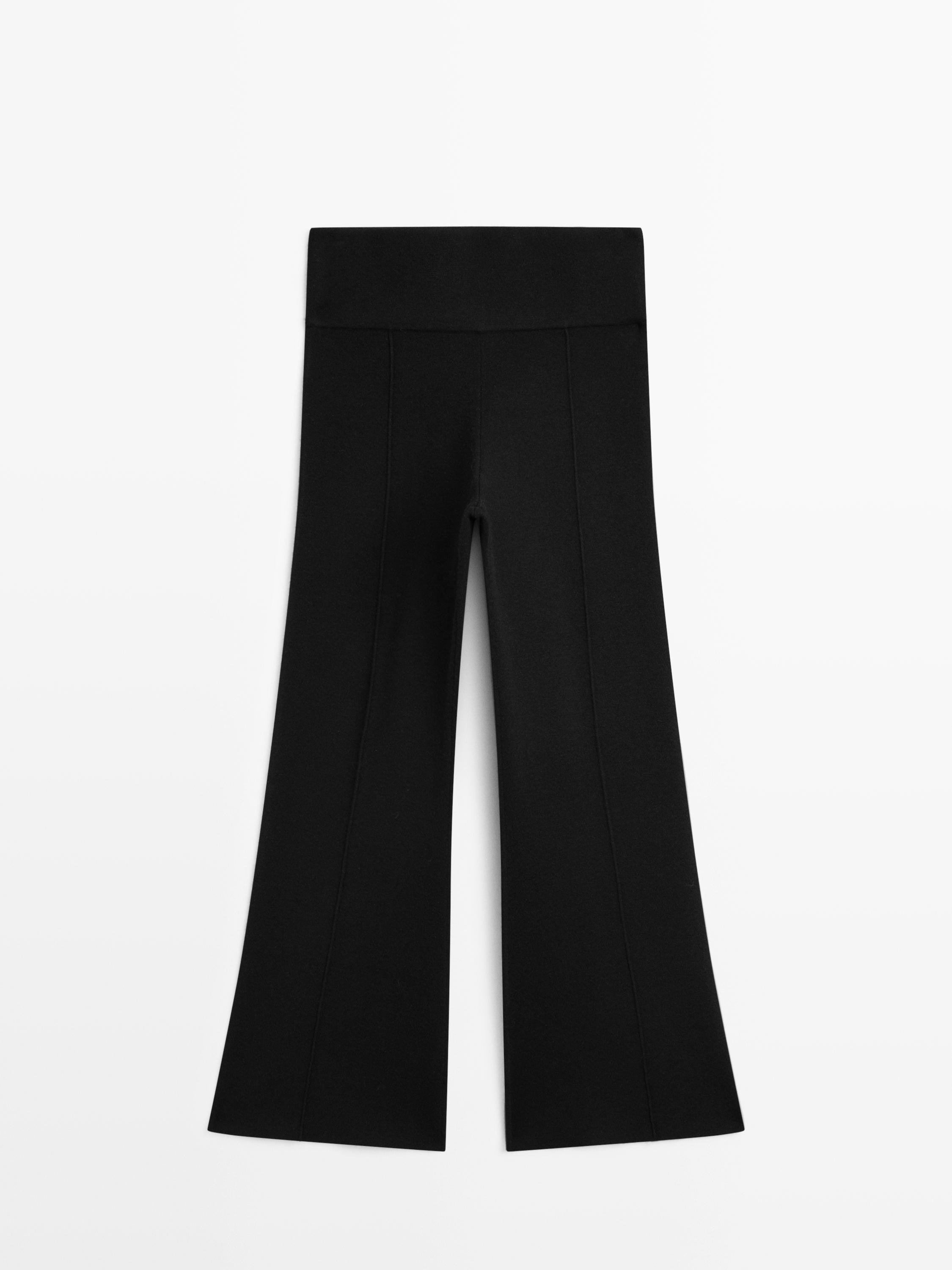 Flared knit trousers